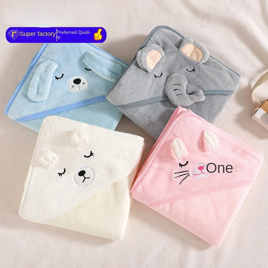 Hooded Baby Bath Towel / Bathrobe Blanket