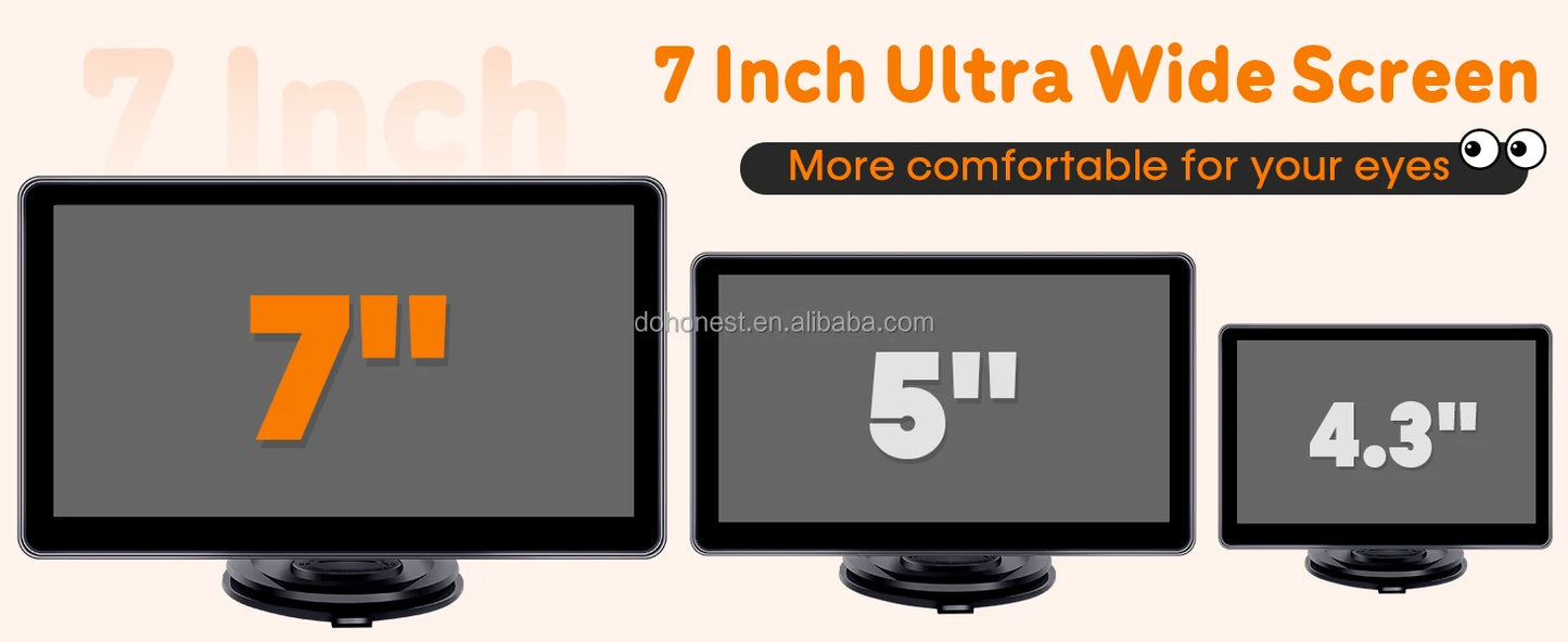 1080P HD 7 Inch Baby Car Camera Touchscreen 3X Zoom 150° Wide Angle 940nm Night Vision Easy Installation
