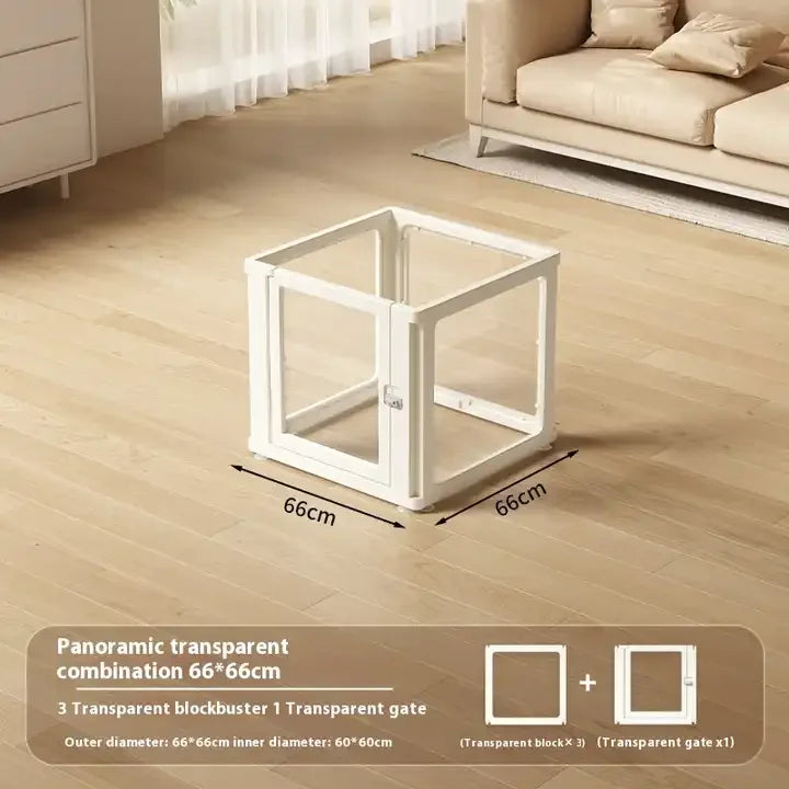 Transparent Acrylic Pet Playpen | Modern Indoor Dog & Cat Fence Enclosure