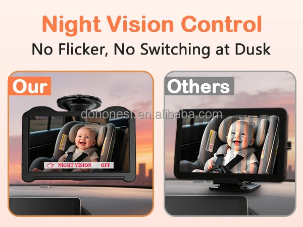 7 Inch 1080P Baby Car Camera 150° Wide Angle Night Vision USB Powered for Infant