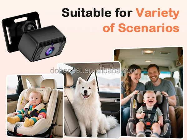 7 Inch 1080P Baby Car Camera 150° Wide Angle Night Vision USB Powered for Infant