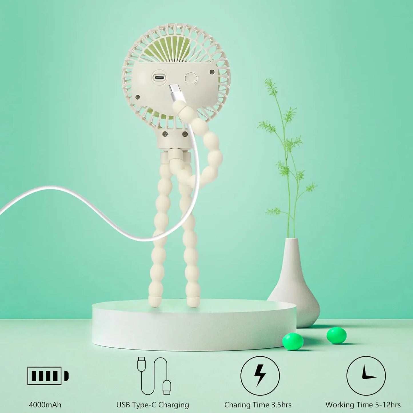 Lunelle Quiet Mini Cooling Fan for Strollers
