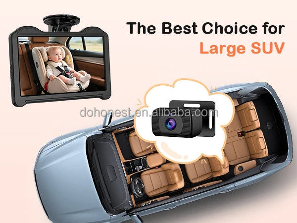 7 Inch 1080P Baby Car Camera 150° Wide Angle Night Vision USB Powered for Infant