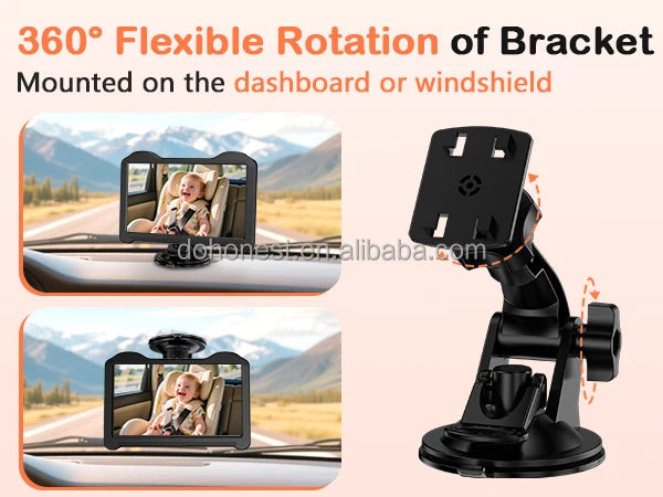 7 Inch 1080P Baby Car Camera 150° Wide Angle Night Vision USB Powered for Infant