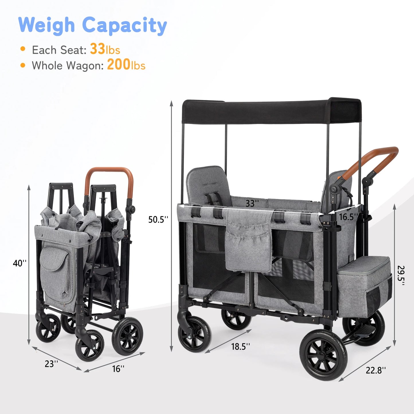 Wagon Stroller for Kids Travel  Stroller Wagon for Outdoor Folding Wagon for Kids Baby Wagon Stroller Cart for Kids
