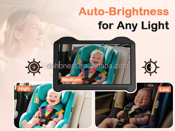 7 Inch 1080P Baby Car Camera 150° Wide Angle Night Vision USB Powered for Infant