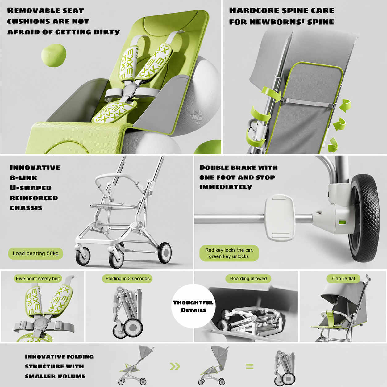 Lunelle Luxury Foldable Baby Stroller