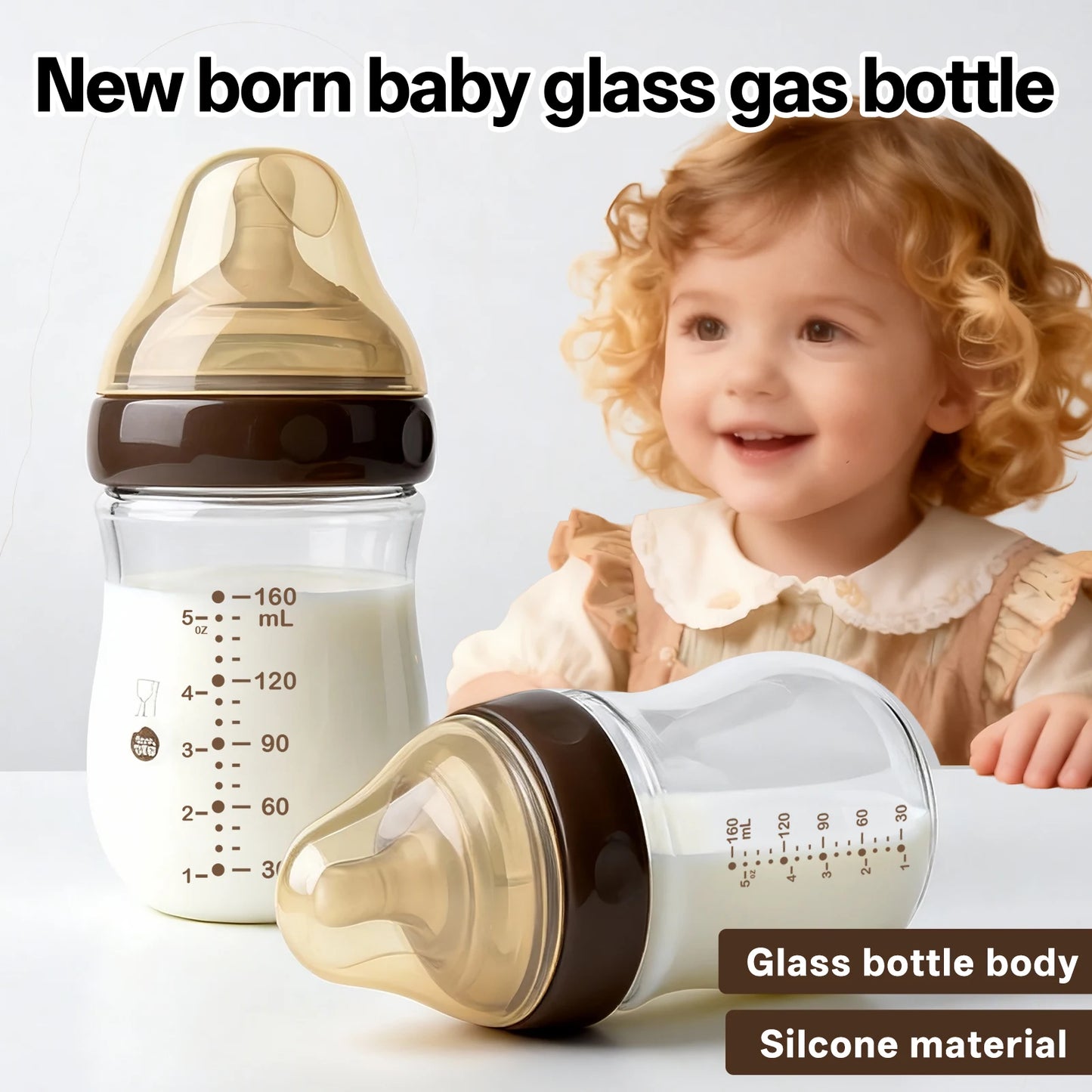 Premium Anti-Colic Glass Baby Bottle