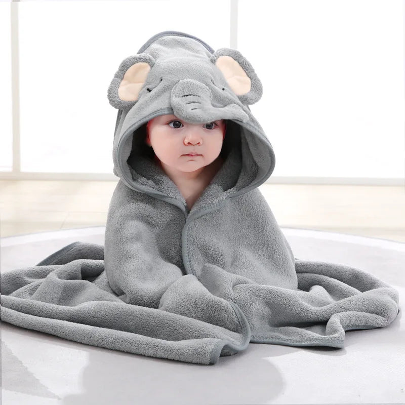 Hooded Baby Bath Towel / Bathrobe Blanket