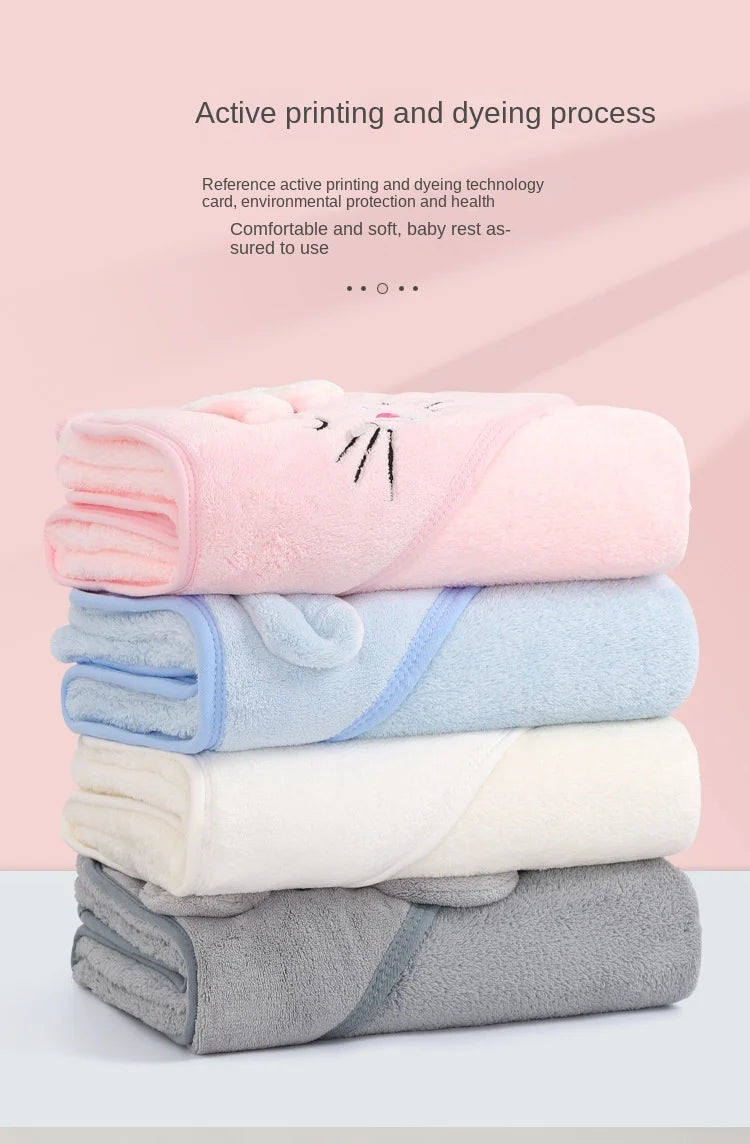 Hooded Baby Bath Towel / Bathrobe Blanket