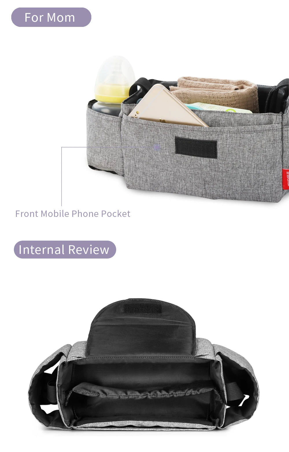 Insulated Baby Bottle Storage Bag | Portable Diaper & Stroller Organizer