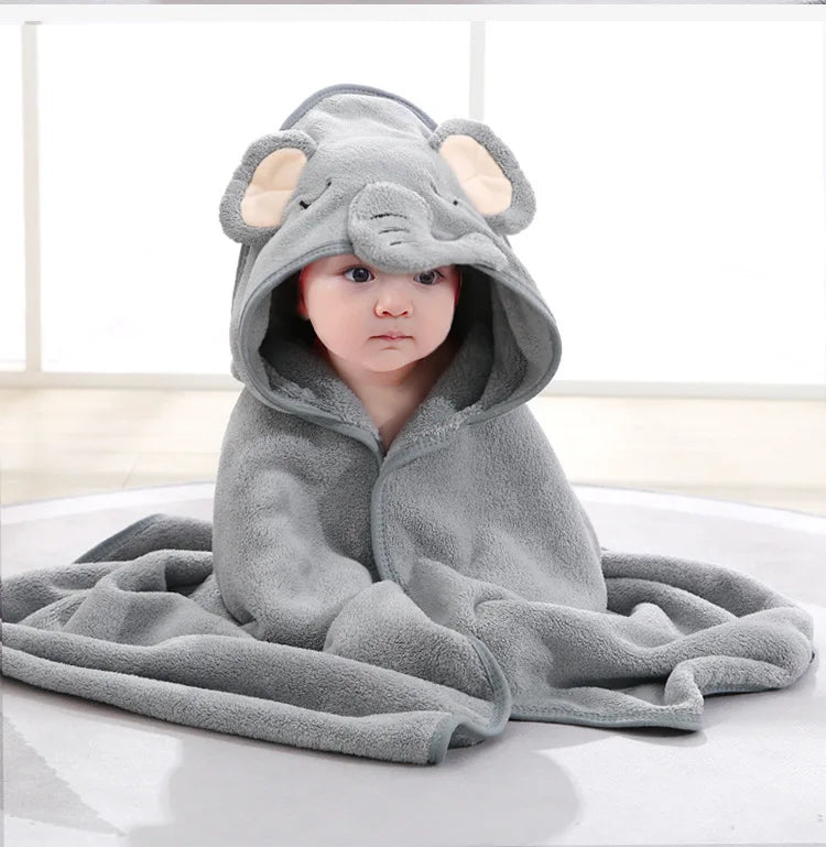 Hooded Baby Bath Towel / Bathrobe Blanket