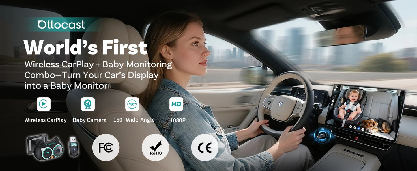 OTTOCAST Baby Car Camera Wireless Carplay
