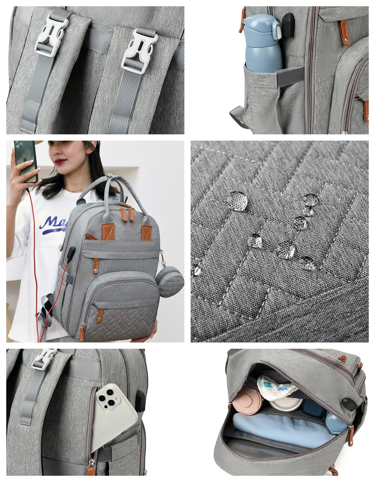 Multi-Function Diaper Backpack | Waterproof Baby Bag for Moms & Dads