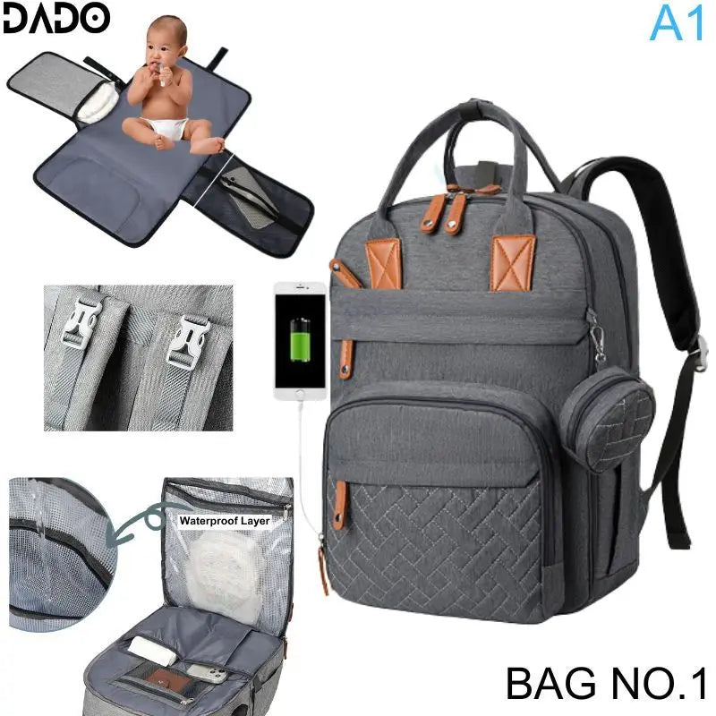 Multi-Function Diaper Backpack | Waterproof Baby Bag for Moms & Dads
