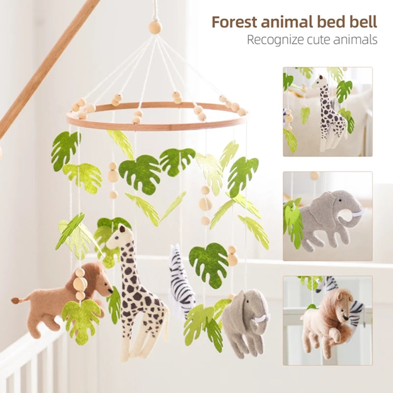 Wooden Baby Crib Mobile & Rattle Toy
