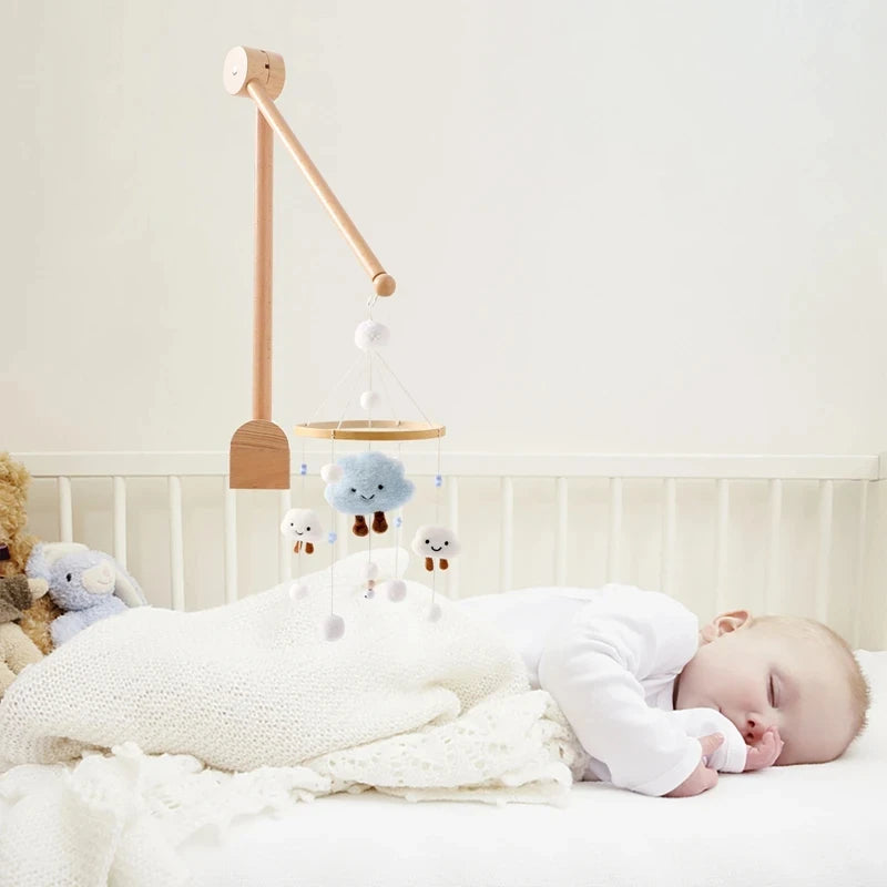 Wooden Baby Crib Mobile & Rattle Toy