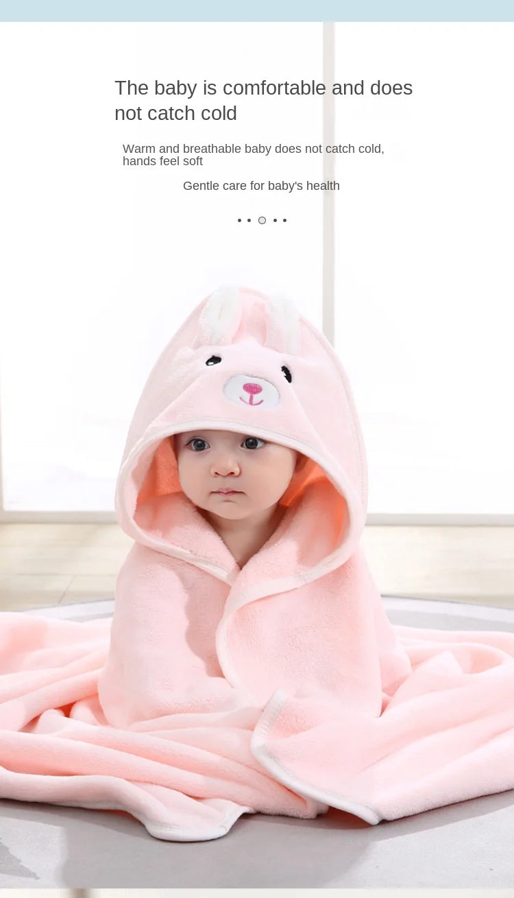 Hooded Baby Bath Towel / Bathrobe Blanket
