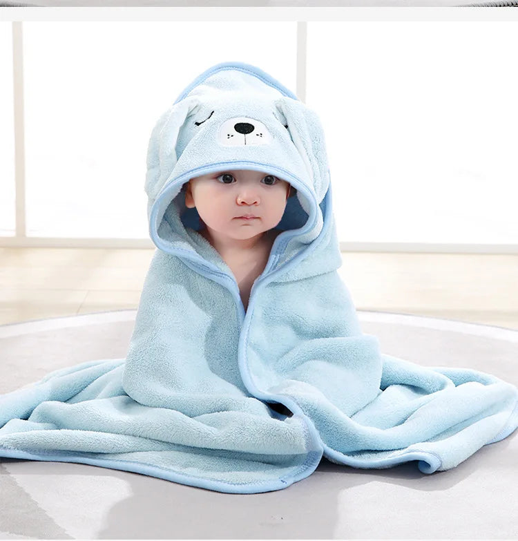 Hooded Baby Bath Towel / Bathrobe Blanket