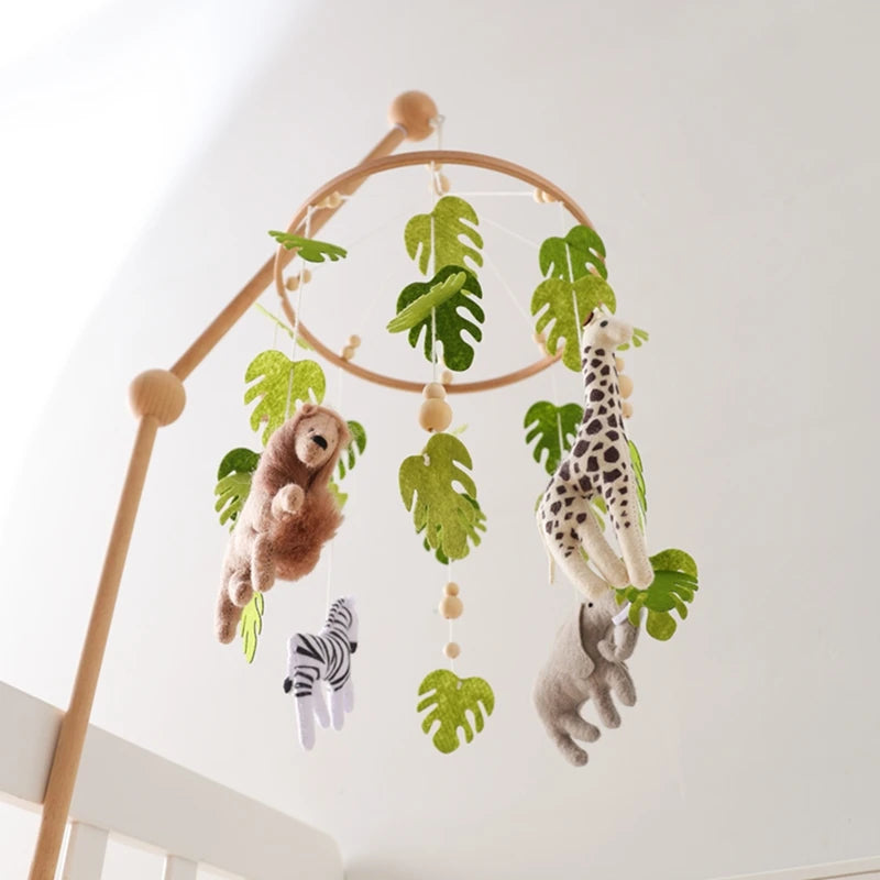 Wooden Baby Crib Mobile & Rattle Toy