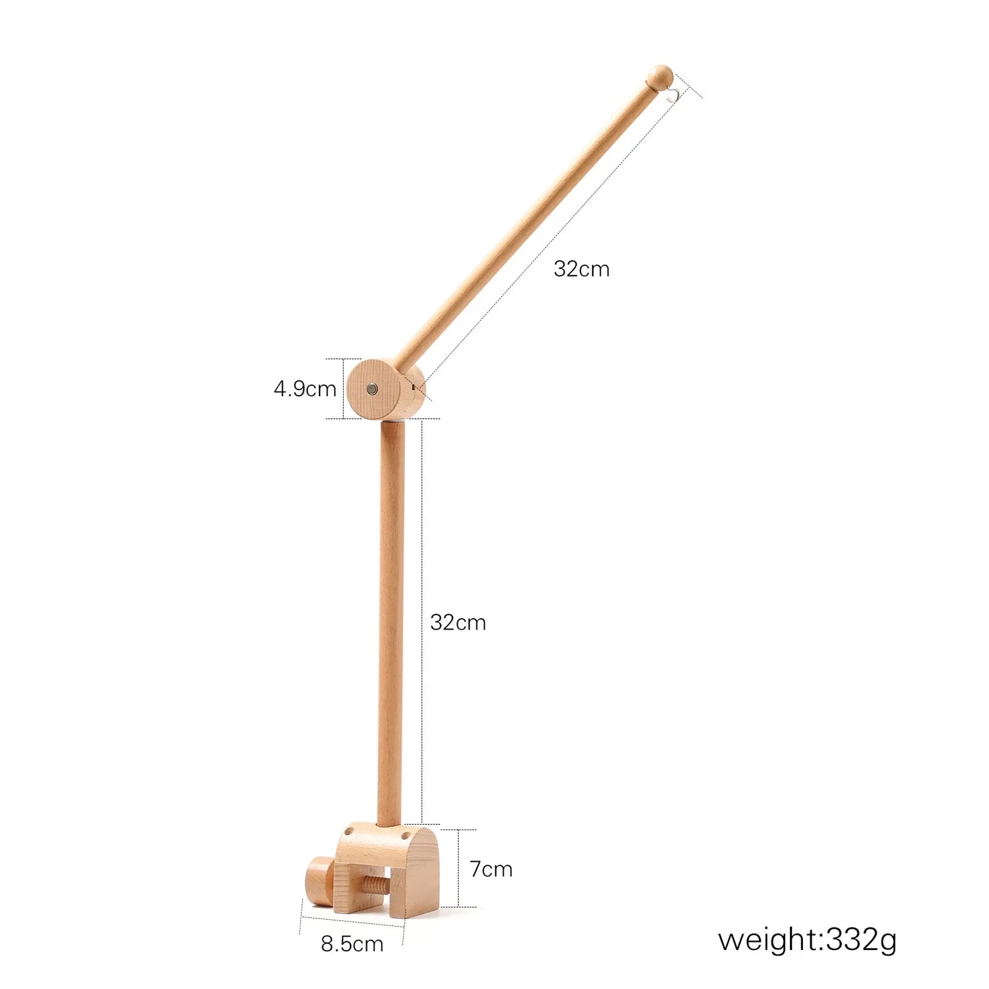 Wooden Baby Crib Mobile & Rattle Toy