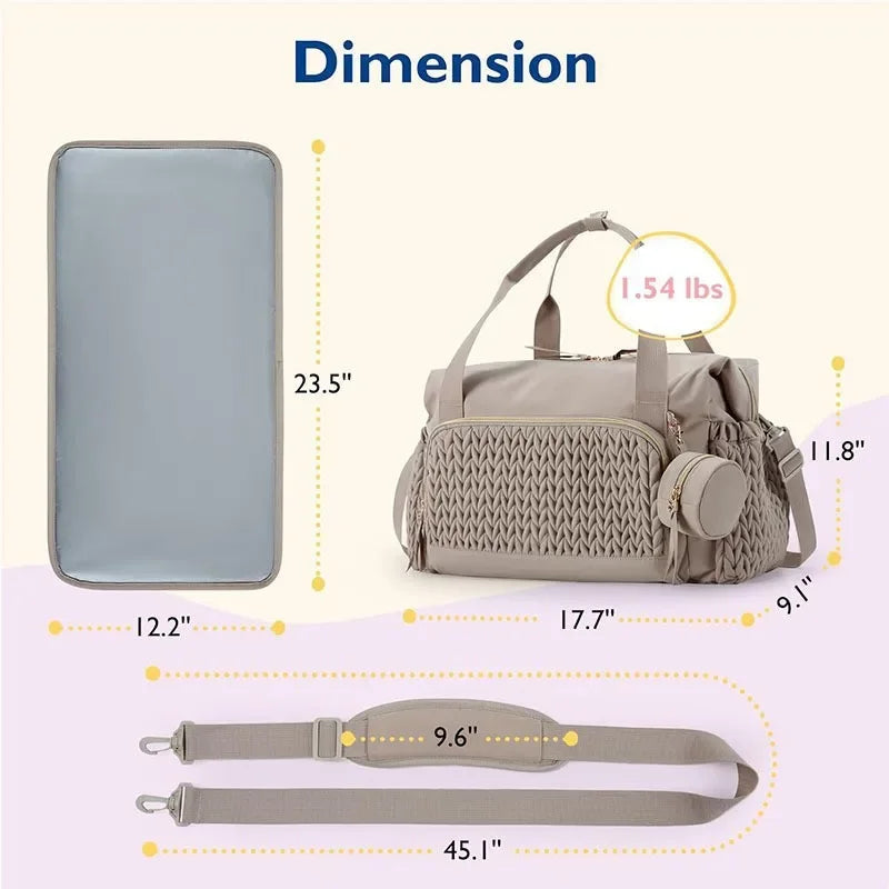 Lunelle Large Capacity Diaper Travel Bag