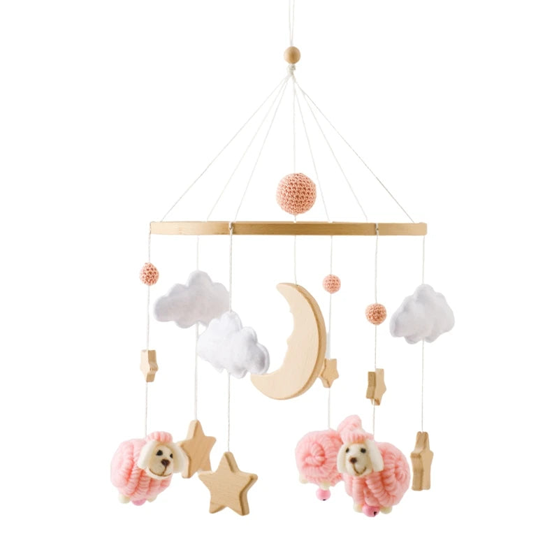 Wooden Baby Crib Mobile & Rattle Toy