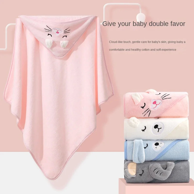 Hooded Baby Bath Towel / Bathrobe Blanket