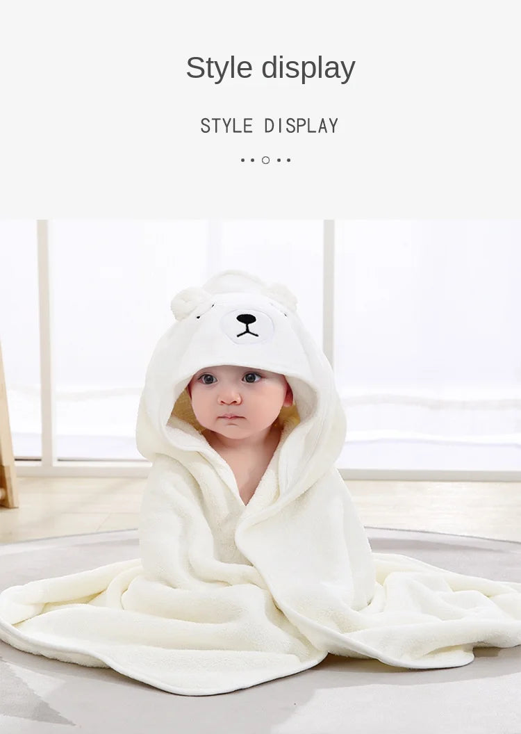 Hooded Baby Bath Towel / Bathrobe Blanket