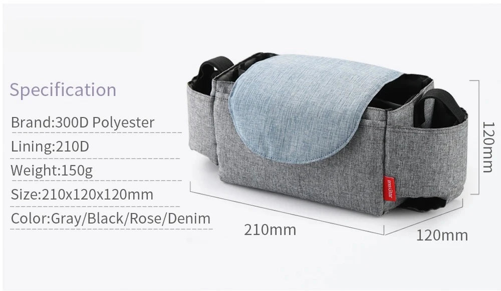 Insulated Baby Bottle Storage Bag | Portable Diaper & Stroller Organizer