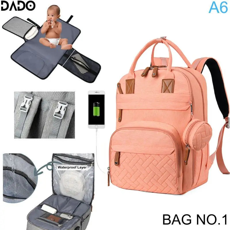 Multi-Function Diaper Backpack | Waterproof Baby Bag for Moms & Dads