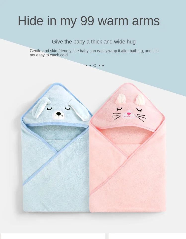 Hooded Baby Bath Towel / Bathrobe Blanket