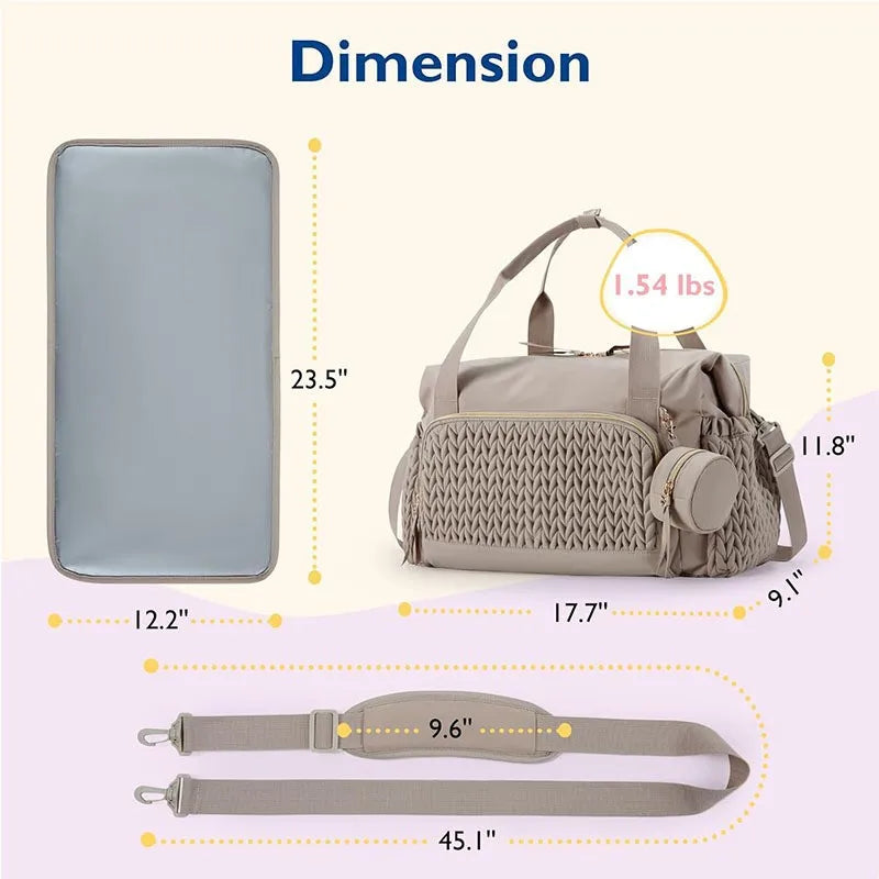 Lunelle Large Capacity Diaper Travel Bag