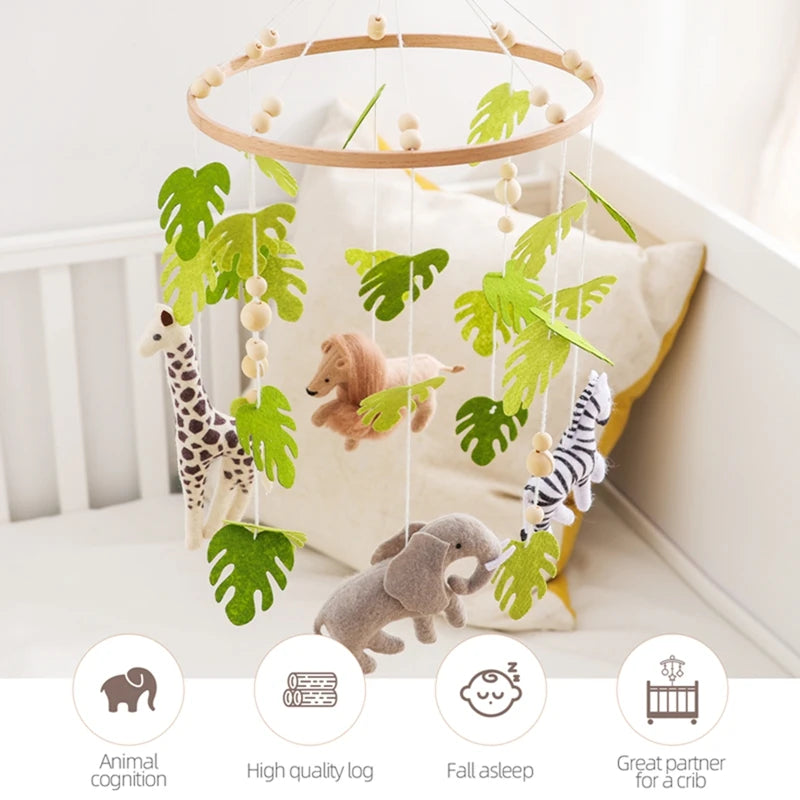 Wooden Baby Crib Mobile & Rattle Toy
