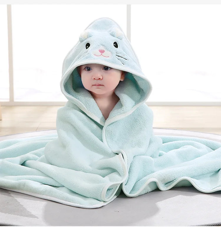 Hooded Baby Bath Towel / Bathrobe Blanket