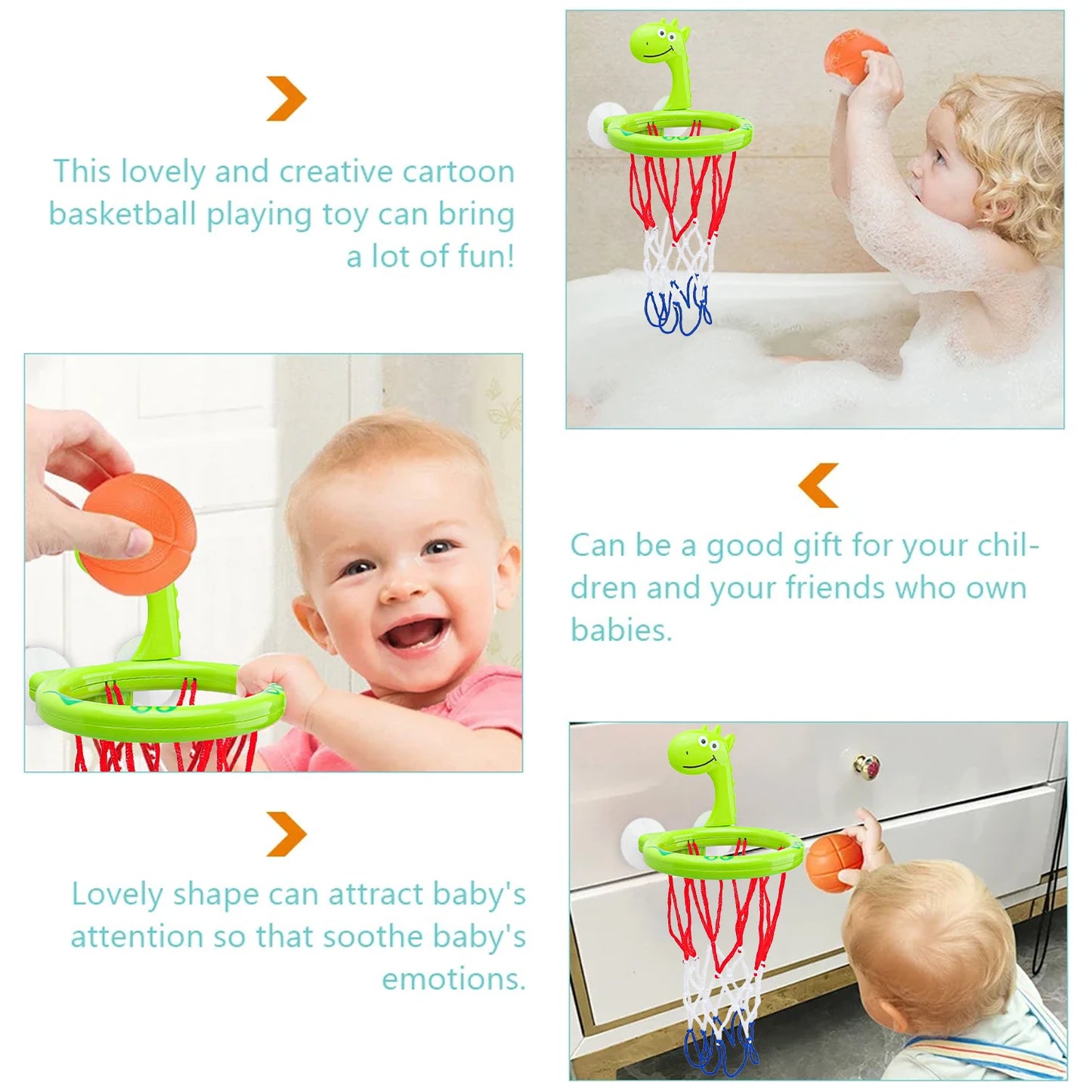 Baby Bath Toy Suction Basketball Hoop