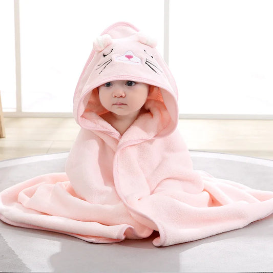 Hooded Baby Bath Towel / Bathrobe Blanket