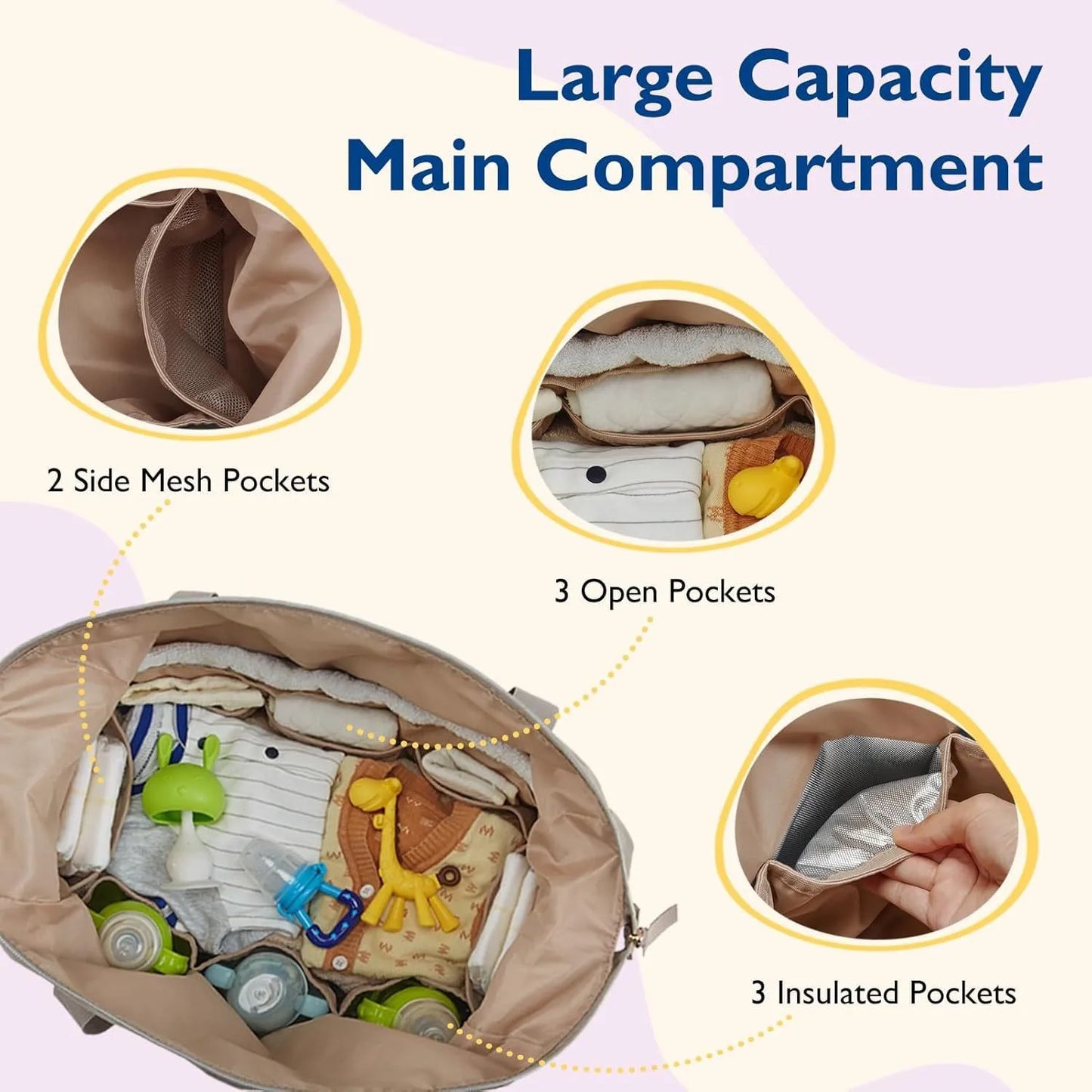 Lunelle Large Capacity Diaper Travel Bag
