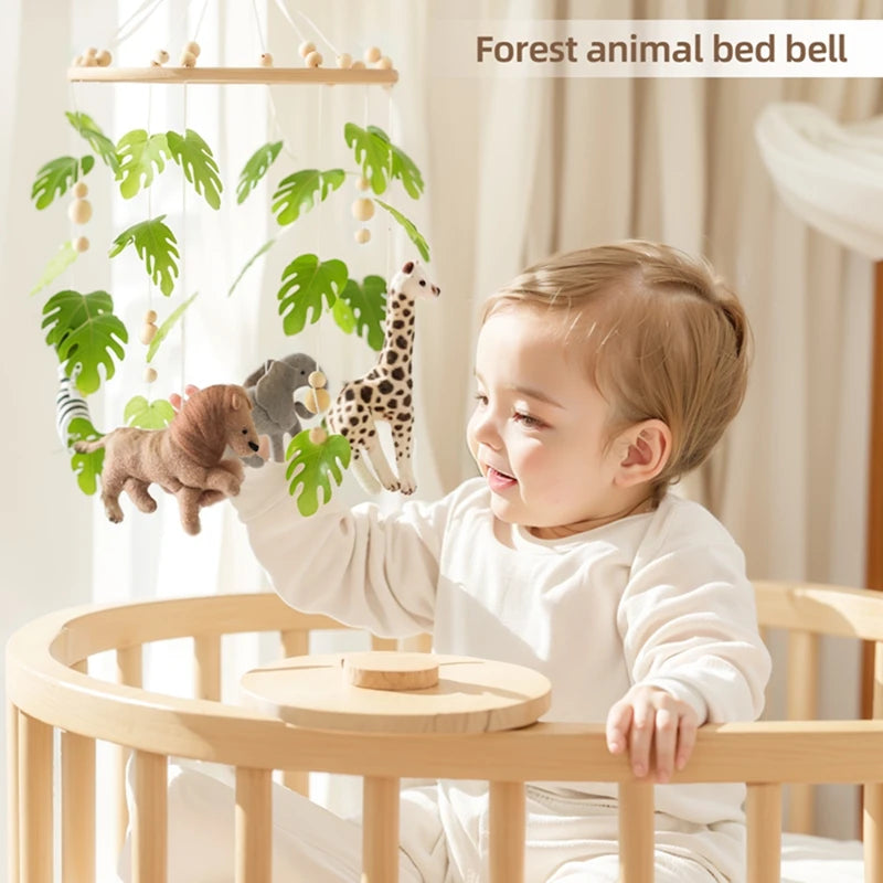 Wooden Baby Crib Mobile & Rattle Toy