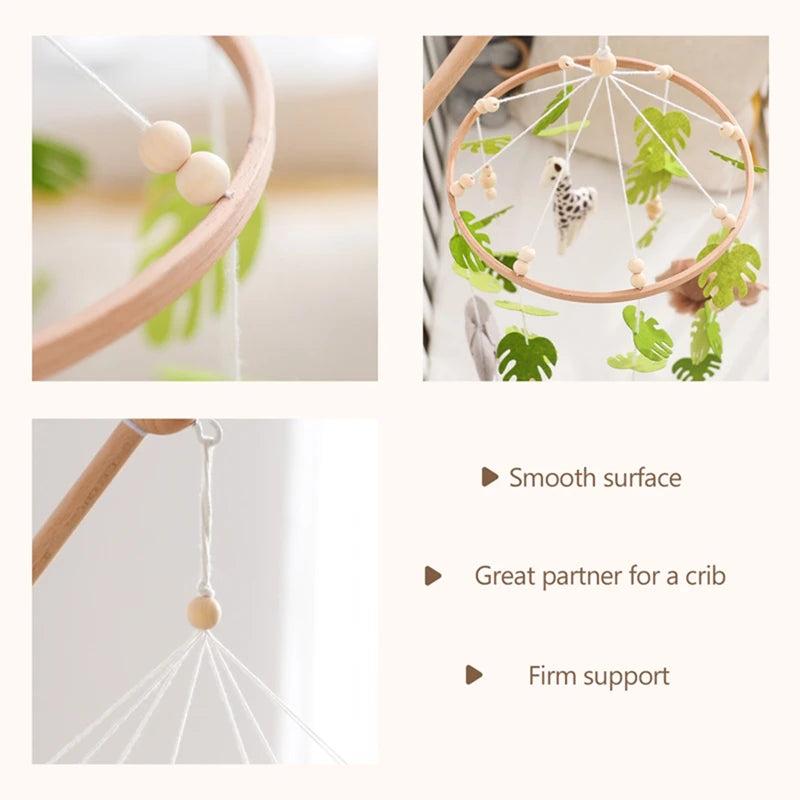 Wooden Baby Crib Mobile & Rattle Toy