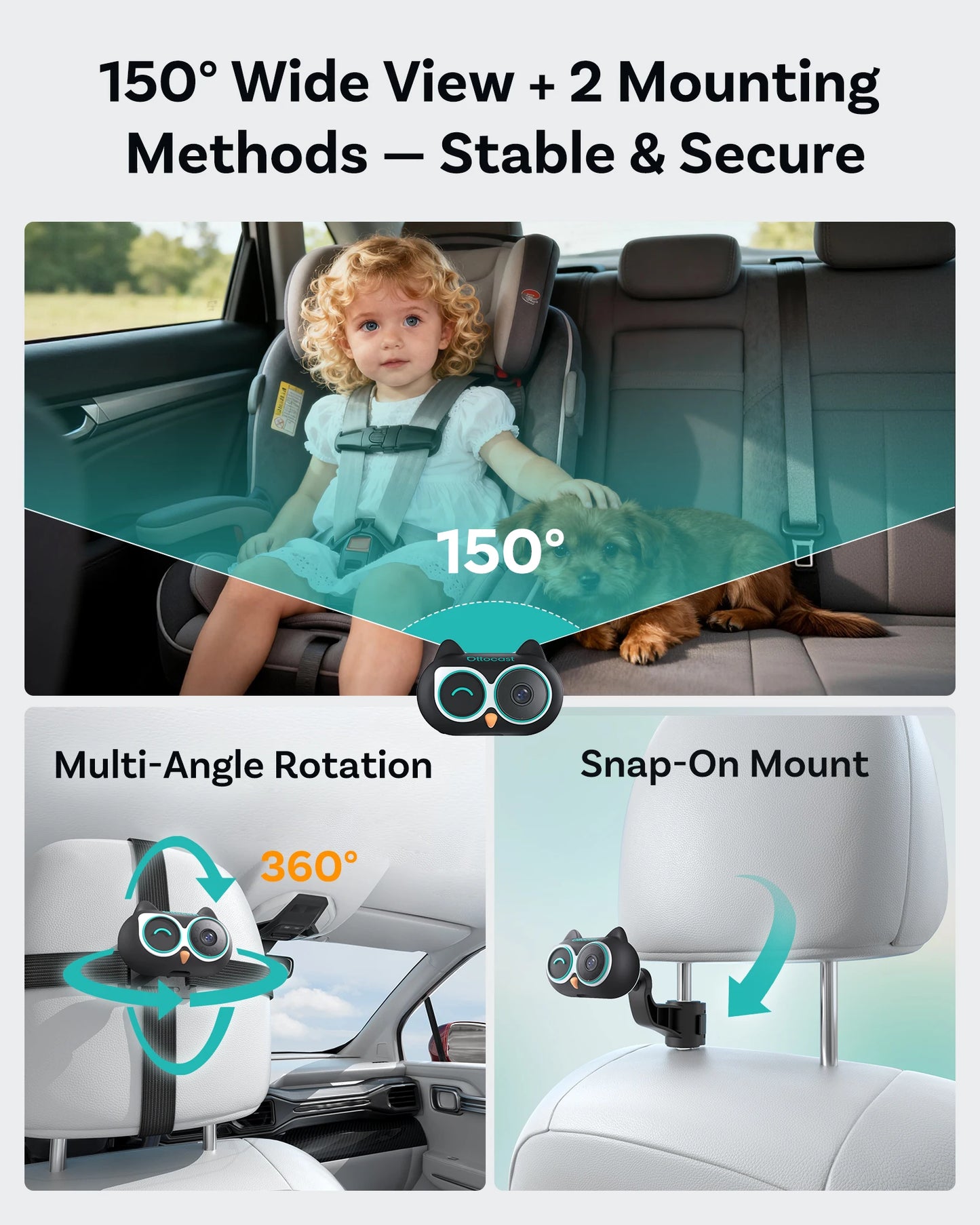 OTTOCAST Baby Car Camera Wireless Carplay