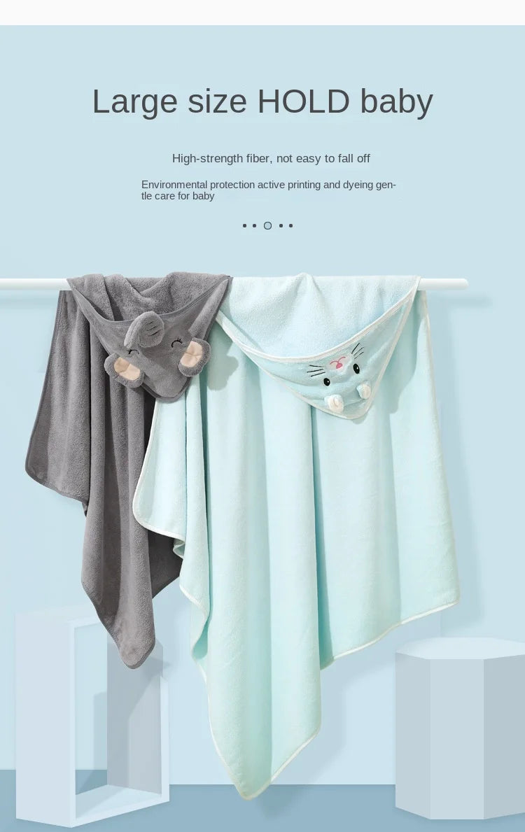 Hooded Baby Bath Towel / Bathrobe Blanket