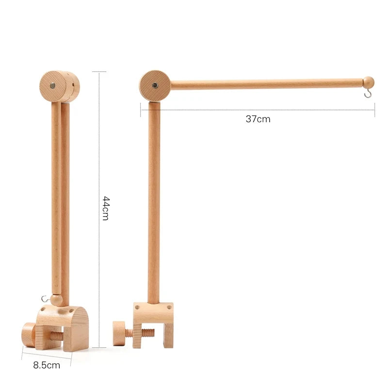 Wooden Baby Crib Mobile & Rattle Toy