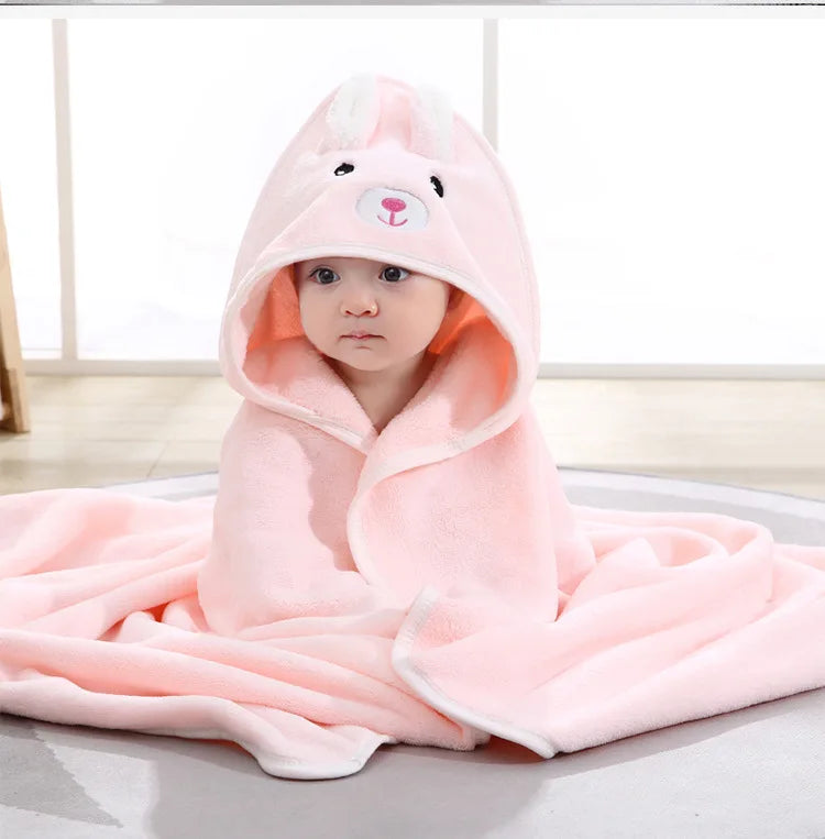 Hooded Baby Bath Towel / Bathrobe Blanket