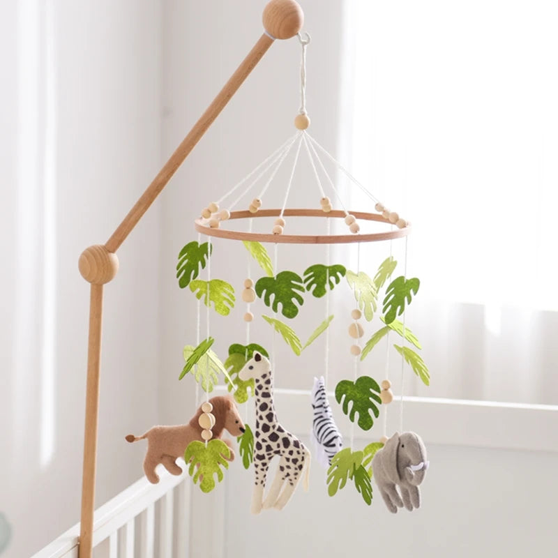 Wooden Baby Crib Mobile & Rattle Toy