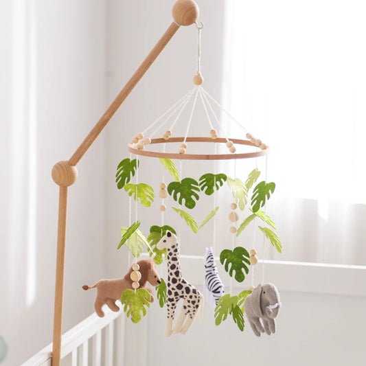Wooden Baby Crib Mobile & Rattle Toy