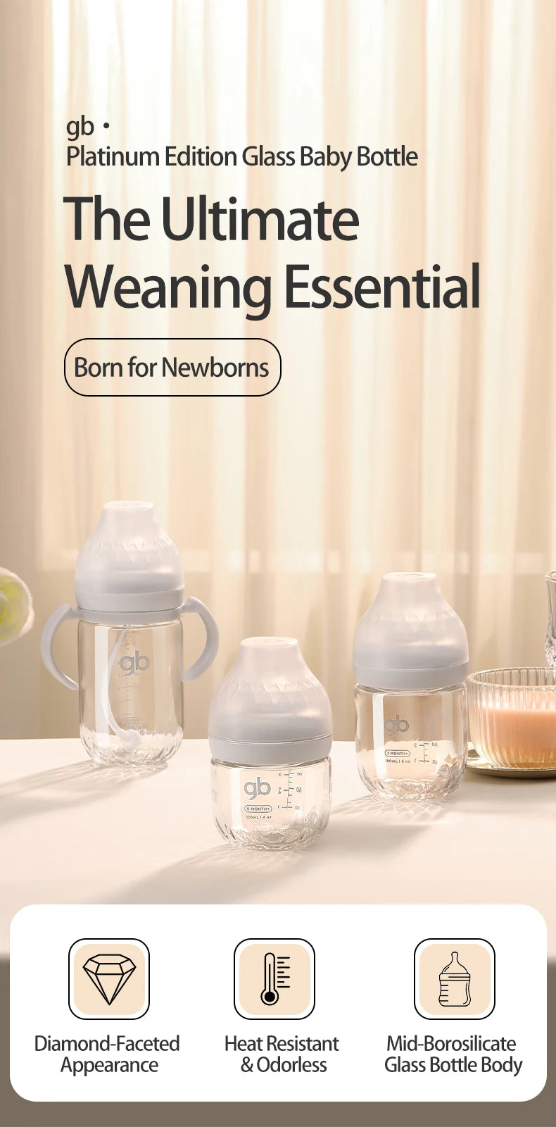 Platinum Series Glass Baby Bottle
