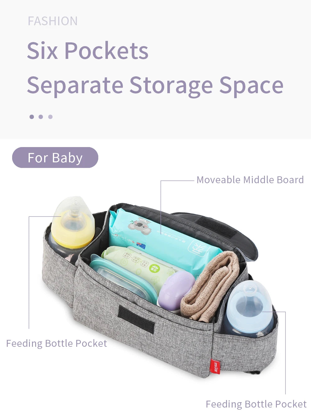 Insulated Baby Bottle Storage Bag | Portable Diaper & Stroller Organizer