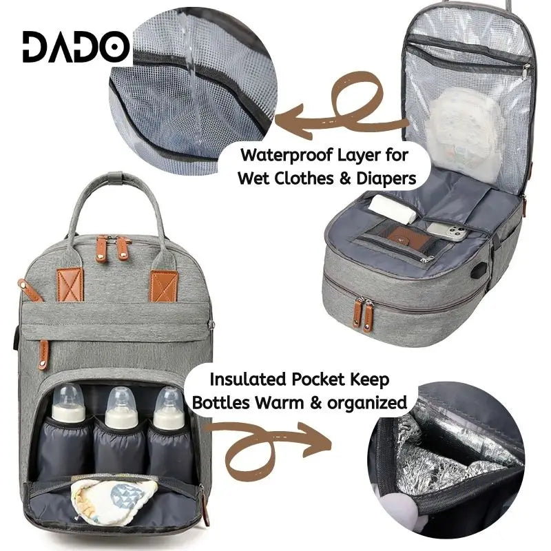 Multi-Function Diaper Backpack | Waterproof Baby Bag for Moms & Dads