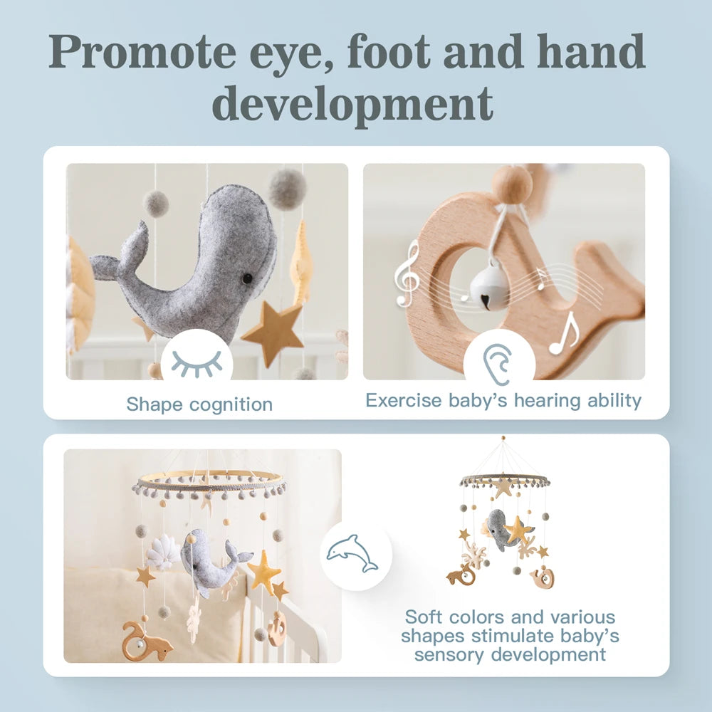 Whale Baby Crib Mobile
